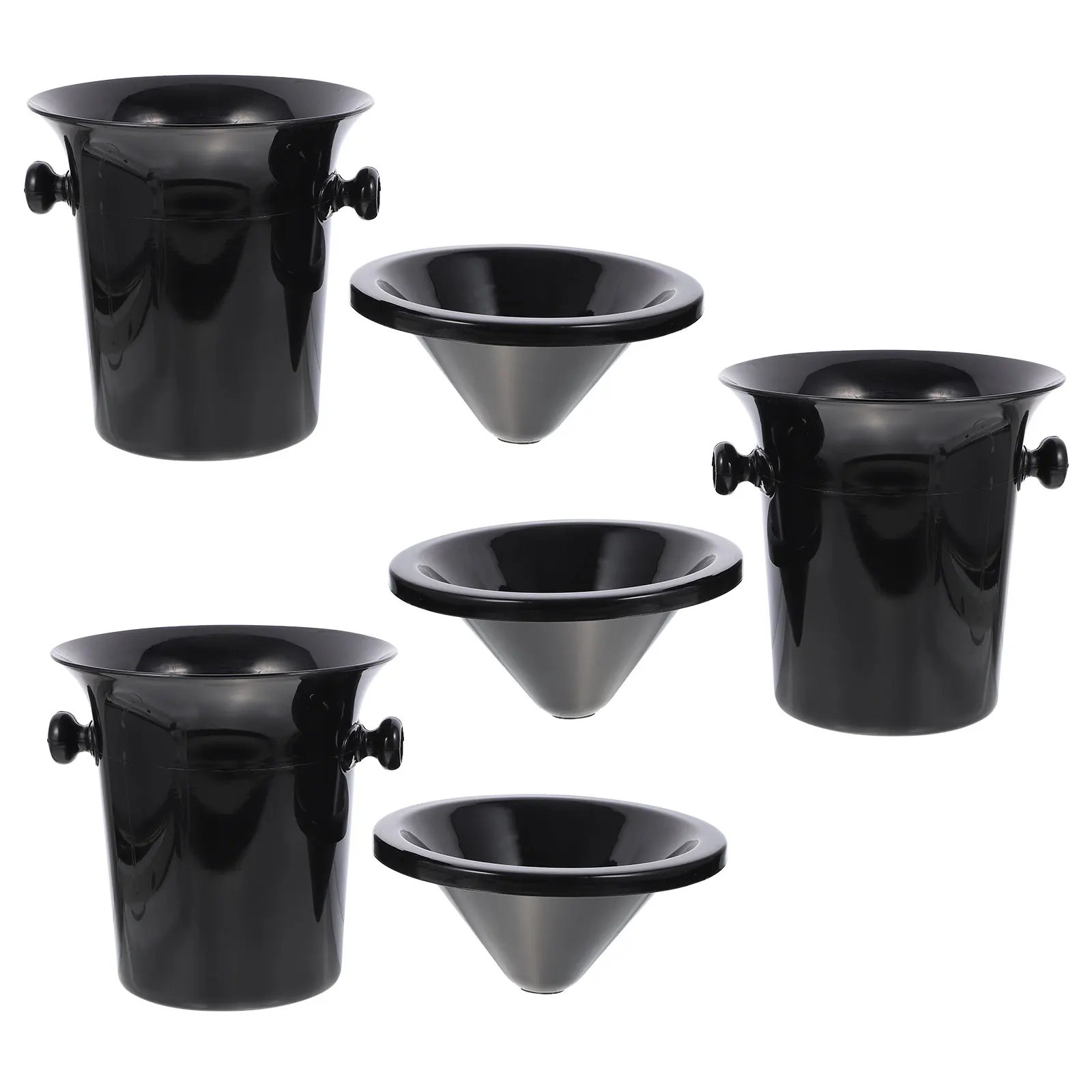 

Tasting Spittoon Premium Plastic Portable Dump Bucket Big Mouth Funnel Design Black Spill Proof Accessory for Parties