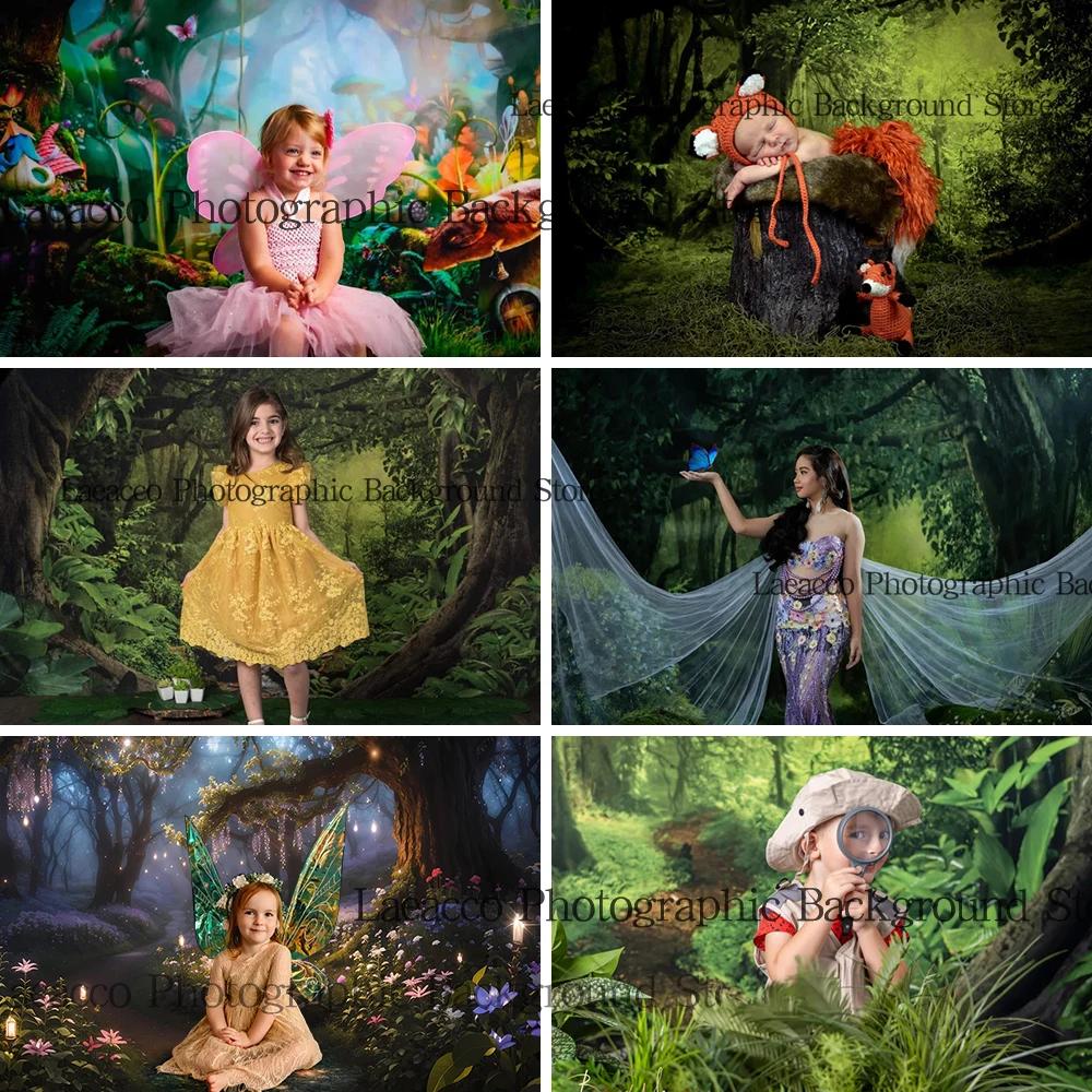 Enchanted Garden Jungle Photography Backgrounds Fairy Birthday Kids Party Wonderland Firefly Butterfly Maternity Spring Backdrop