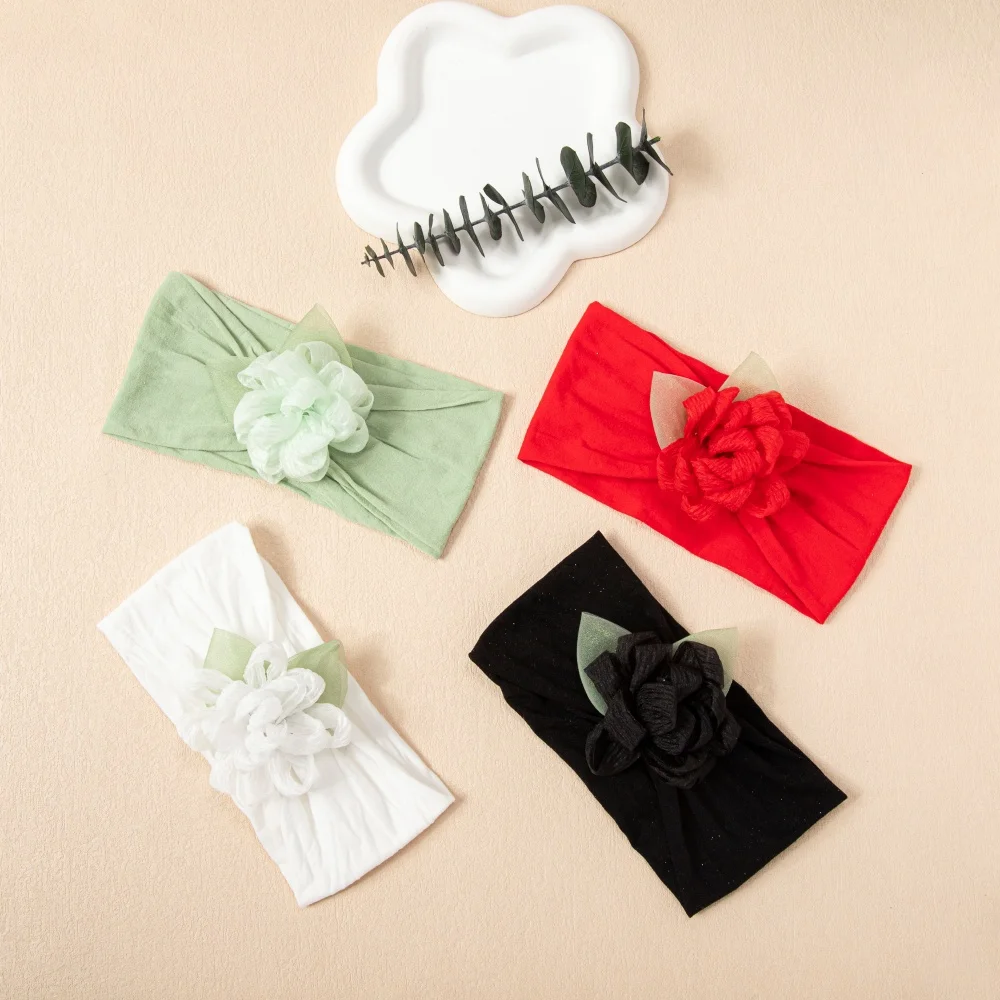 

Baby Girls Headband Soft Nylon Elastic Flower Hair Band for Newborn Girl Toddler Turban Head Wrap Children Hair Accessories