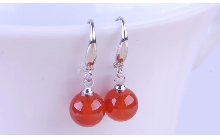 Natural Red Black Stone Drop Earrings For Women Earing Dangle Earring Earings Jewelry Brincos Brinco Oorbellen Gift Wholesale