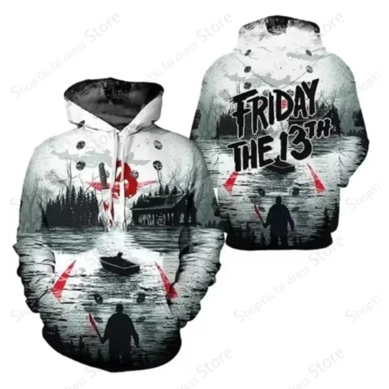 هالوين ثلاثية الأبعاد جيسون فورهيس الجمعة طباعة هوديي الرجال النساء الصبي معاطف النساء تعرق رياضية الصبي موضة جديدة هوديس البلوز #2