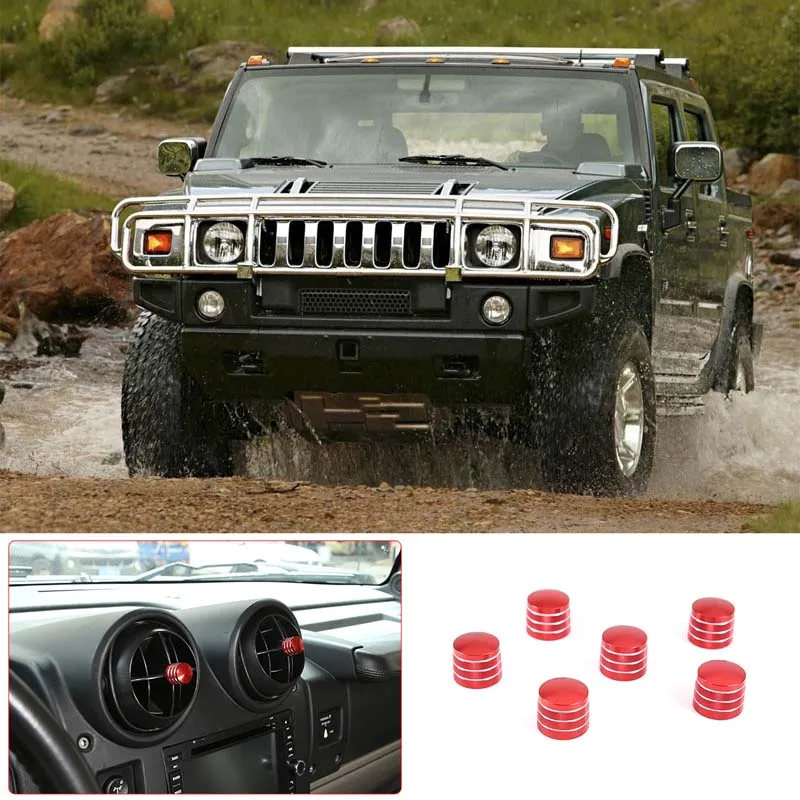 

For 2003-2007 Hummer H2 aluminum alloy red/silver car styling air conditioning adjustment rod cover car interior accessories