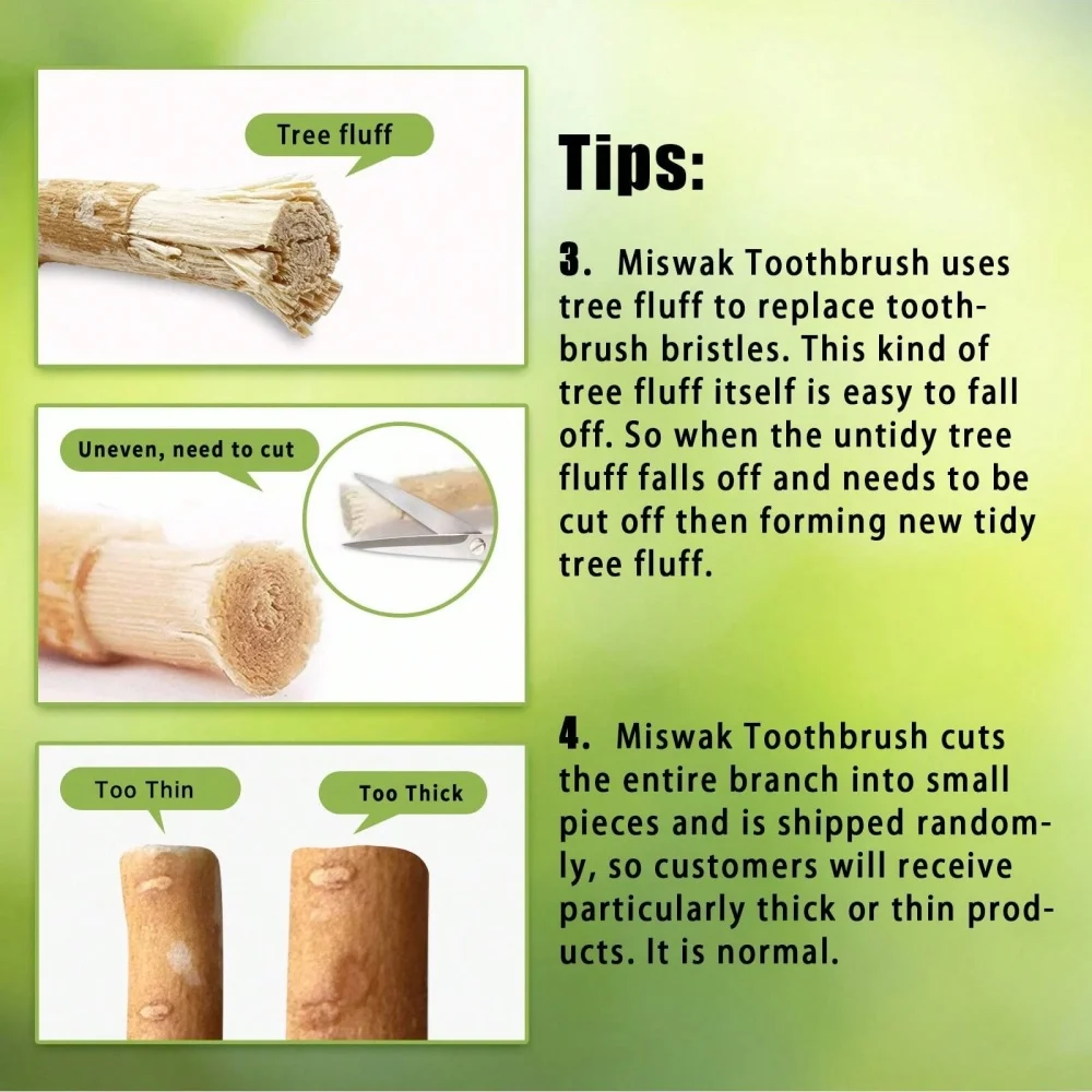 Natürliche Miswak-Zahnbürste, vakuumversiegelt, natürlicher Geschmack, traditioneller Zahnbürstenstab für gesundes Zahnfleisch, frischerer Atem, Geschenk. – Detail 8