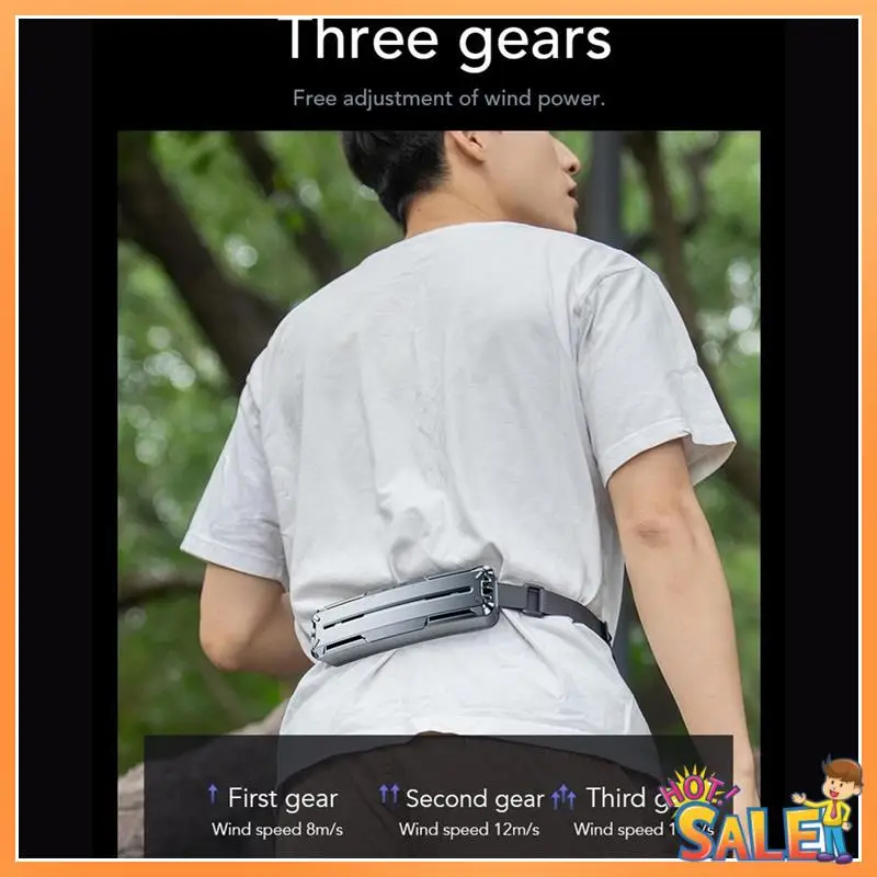 

AB68 Портативный носимый поясной вентилятор, новый вентилятор с ледяным поясом, охлаждение для занятий спортом на открытом воздухе, носимый вентилятор для мини-кондиционера