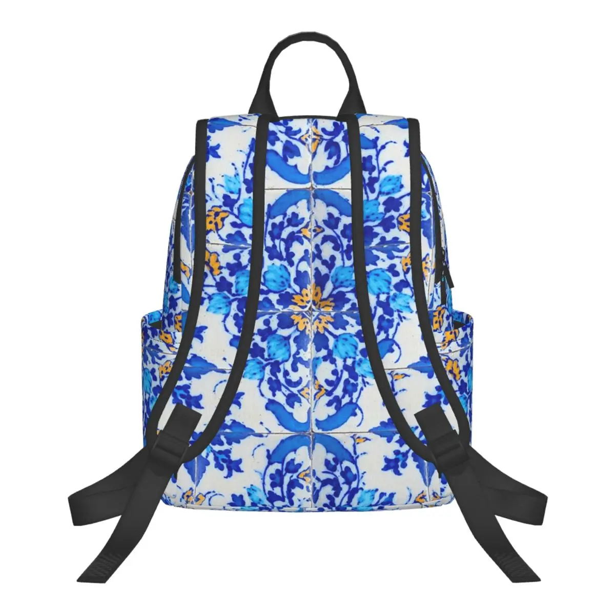 Portuguese Tile Decor Azulejo Lisboa Student Backpack School Bag Hiking Travel Daypack for Men Women Bookbag Shoulder Bags
