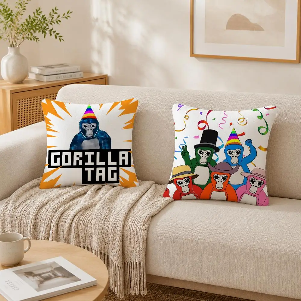 Cool Video Game G-Gorilla Tag Cushion Cover Plush Decorative Pillow Case With Hidden Zipper Cutecore Room Decor For Home