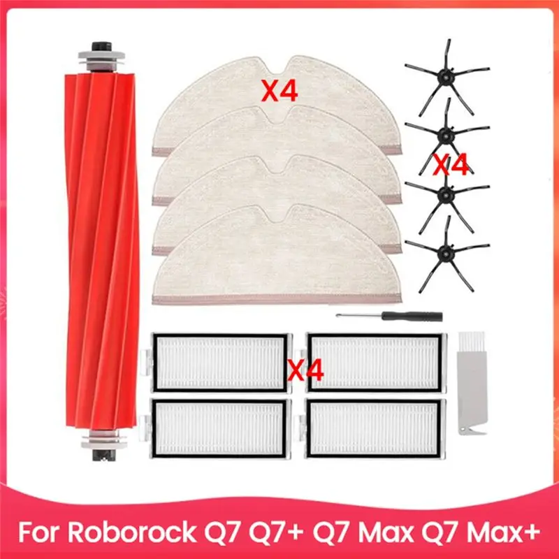 BBNV-15PCS Replacement Parts Forroborock Q7 Q7+ Q7 Max Q7 Max+ Vacuum Cleaner Parts Main Side Brush Filter Mop Cloth