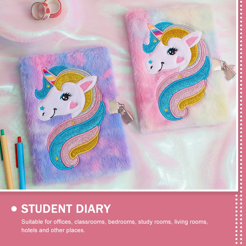 Notebook The Plush Diary Girl Girls Dairy Products Fluffy Paper Metal Cover Student Cartoon