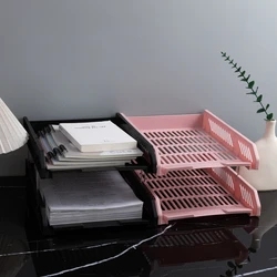 File Rack File Basket A4 Storage Box Multi-Layer File Tray File Classification Storage Shelf Book Stand Large Capacity Fall-Resi