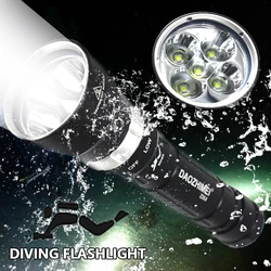 Potente linterna LED L2 para buceo, luz táctica subacuática, impermeable, 26650