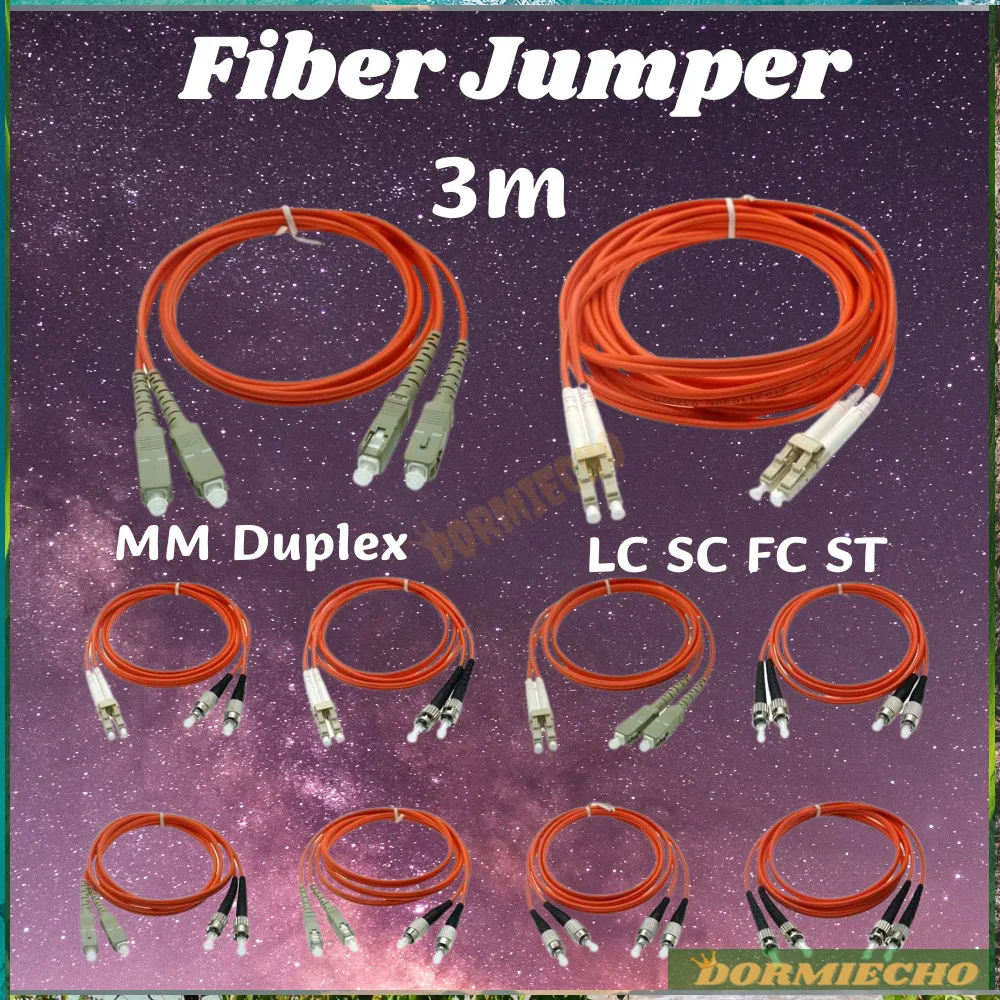 

100% Original Multimode OM3 3m Duplex Fiber Patch Cord LC/FC/ST/SC Fiber Optic Cable Optic For Network Jumper FTTH