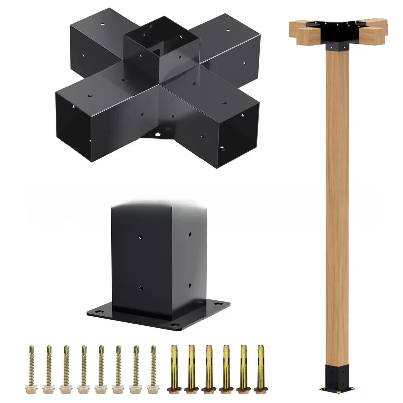 for Pergola Bracket Kit 3 Way Corner Post Beam Wooden Gazebo Hardware