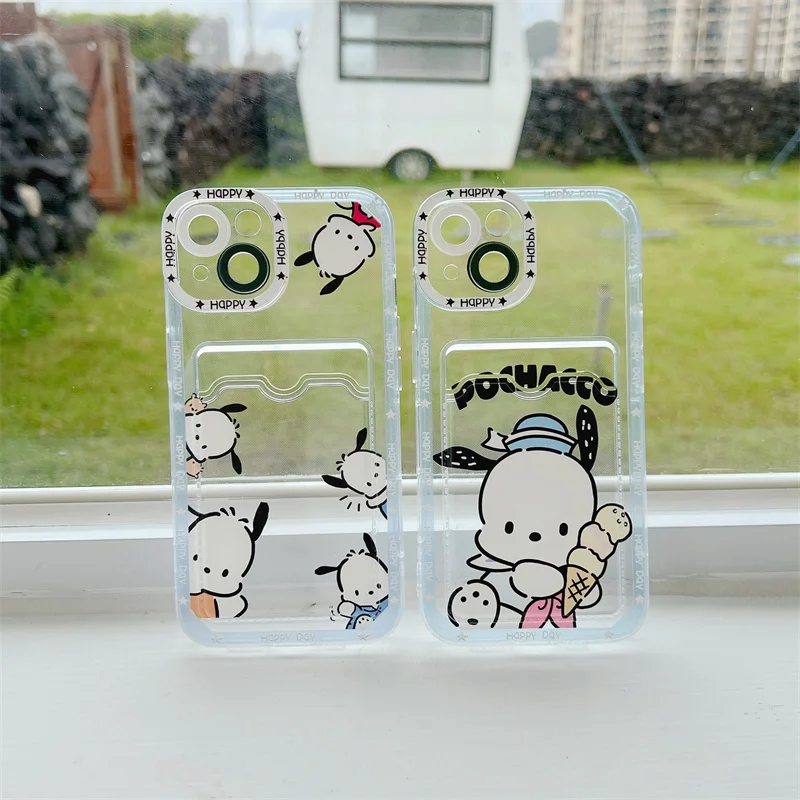 Cute Cartoon Anime Sanrio Pochacco Phone Case For Apple Iphone 15 14 13 11 12 Pro Max X XR XSM 7 8 Plus Soft Angel Eye Back Case