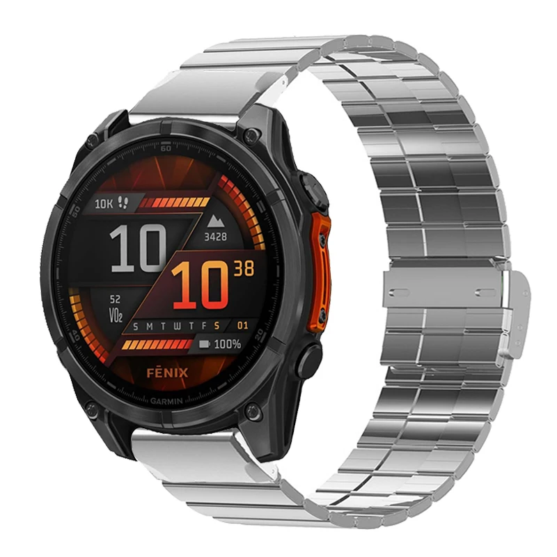 Correa de reloj de acero inoxidable para Garmin Fenix 8, 47mm, correa de ajuste rápido para Garmin Fenix 7, 6, 5, pulseras de Metal Forerunner 965 955