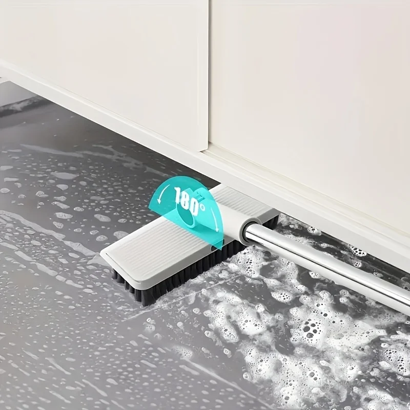 3-in-1 Upright Broom And Dustpan Combo, Long Handle Floor Sweeping Brush Set With Comb Teeth Dustpan, Garbage Bag Holder, Indoor