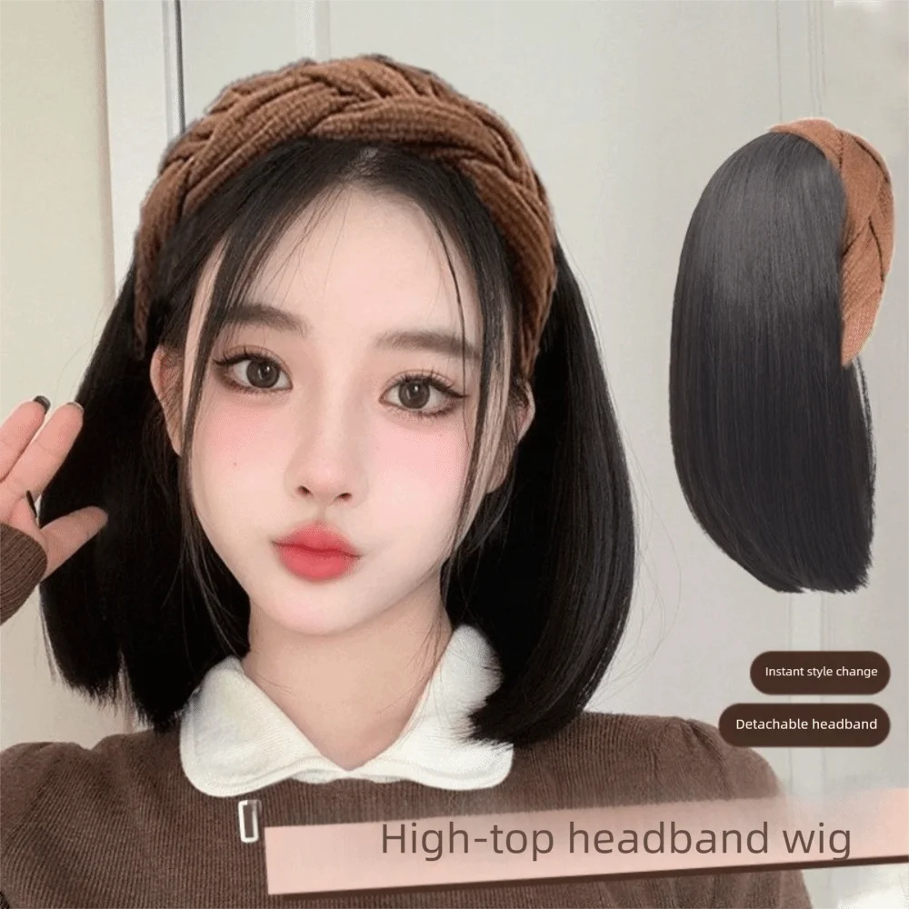 

Fashion Hair Extension Synthetic Headband Replacement Natural Hairpieces Synthetic Straight Hair Hair Band Women