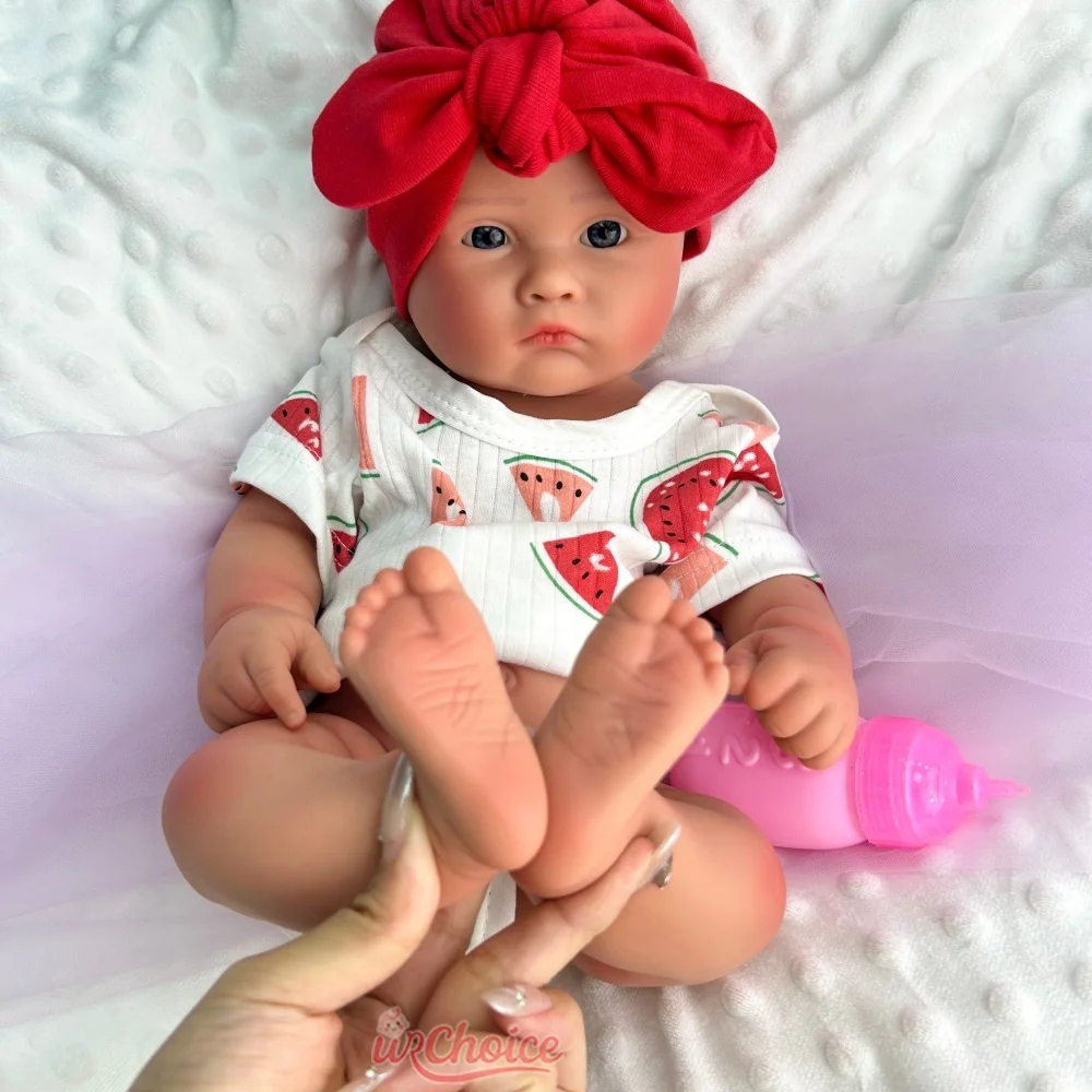 45cm Grubaska z otwartymi ustami, w całości wykonana z miękkiego silikonu, lalka reborn z realistycznymi detalami, pamiątka po ciążi lub zgubieniu dziecka.