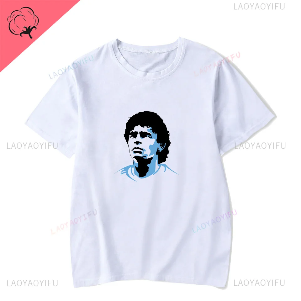 Diego Maradona chic fun print fashion Street wear casual Harajuku summer men's and women's all-purpose short-sleeved T-shirt