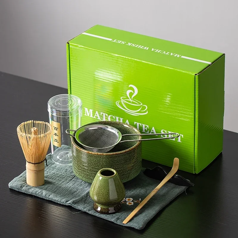 7pcs Safe Bamboo Whisk Scoop Teaspoon Tea Sets 4pcs Japanese Matcha Tea Set Indoor Beverage Shop Tea-making Tools Ceremony