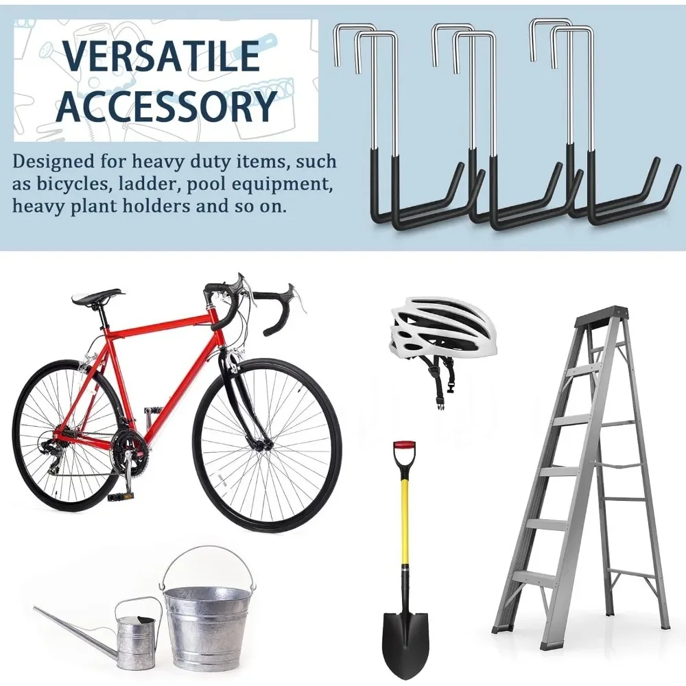2025 New 1Pcs Hanging Hooks Vinyl Coated Heavy Duty Large Garage Wall Hook Rafter Hanger Hook Garage Bike Ladder Hooks Good
