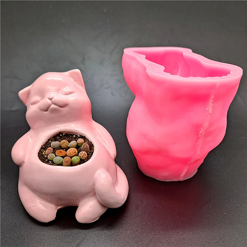 Silicone Mold Bear Flower Pot DIY Handmade Resin Gypsum Aromatherapy Candle Concrete Crystal Drop Glue Mold Manufacturing