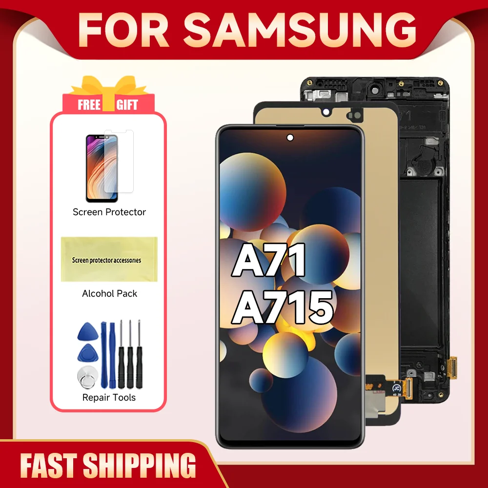 A71 For Samsung 6.4''For Ori A715F A715 A715W A715X LCD Display Touch Screen Digitizer Assembly Replacement