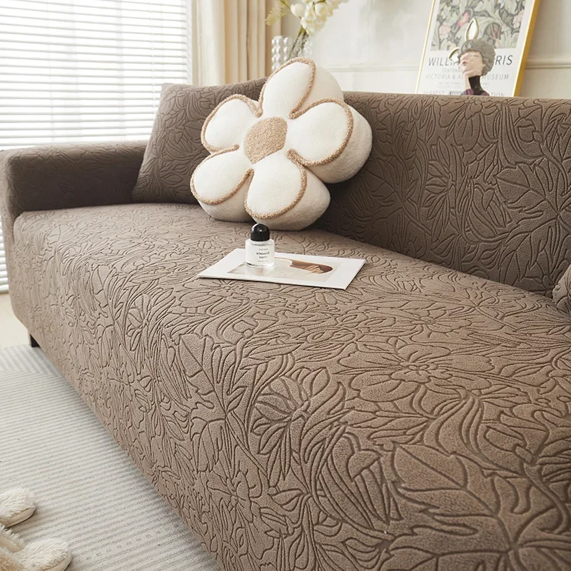Elastic Jacquard Fabric Sofa Cover for Living Room Geometric ArmChair Knitted Thick Sofa Slipcovers1/2/3/4Seat Sofa Couch Cover