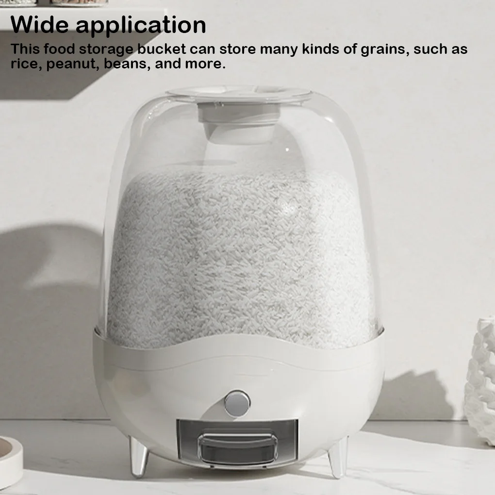

Dustproof Moisture Proof Food Storage Box Transparent Rice Peanut Organizer Grain Case Washable Container Cream