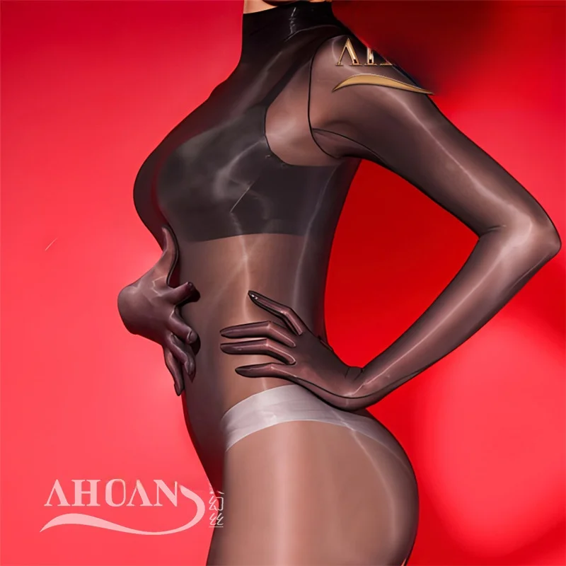 

Love Fsy 5D Naked Sensation Tight Body Suit Long Sve Women's Underwear One-Piece Oil-iny Sensual Panhose