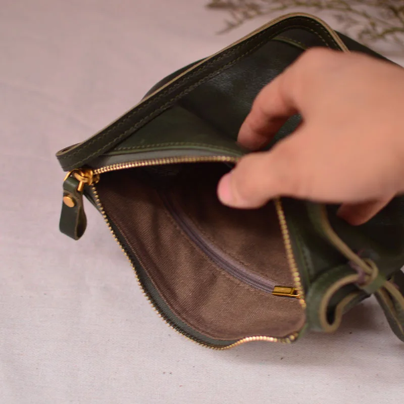 AETOO Top layer cowhide small bag Women's leather casual retro small body bag handmade simple shoulder bag Mini crossbody bag