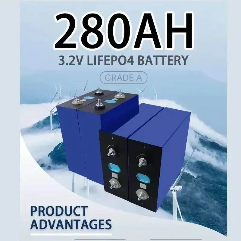 280Ah LiFePO4 Battery Grade A 3.2V 105AH Lithium Iron Phosphate Batteries DIY 12V 24V 48V for RV EV Solar Home Energy Storage