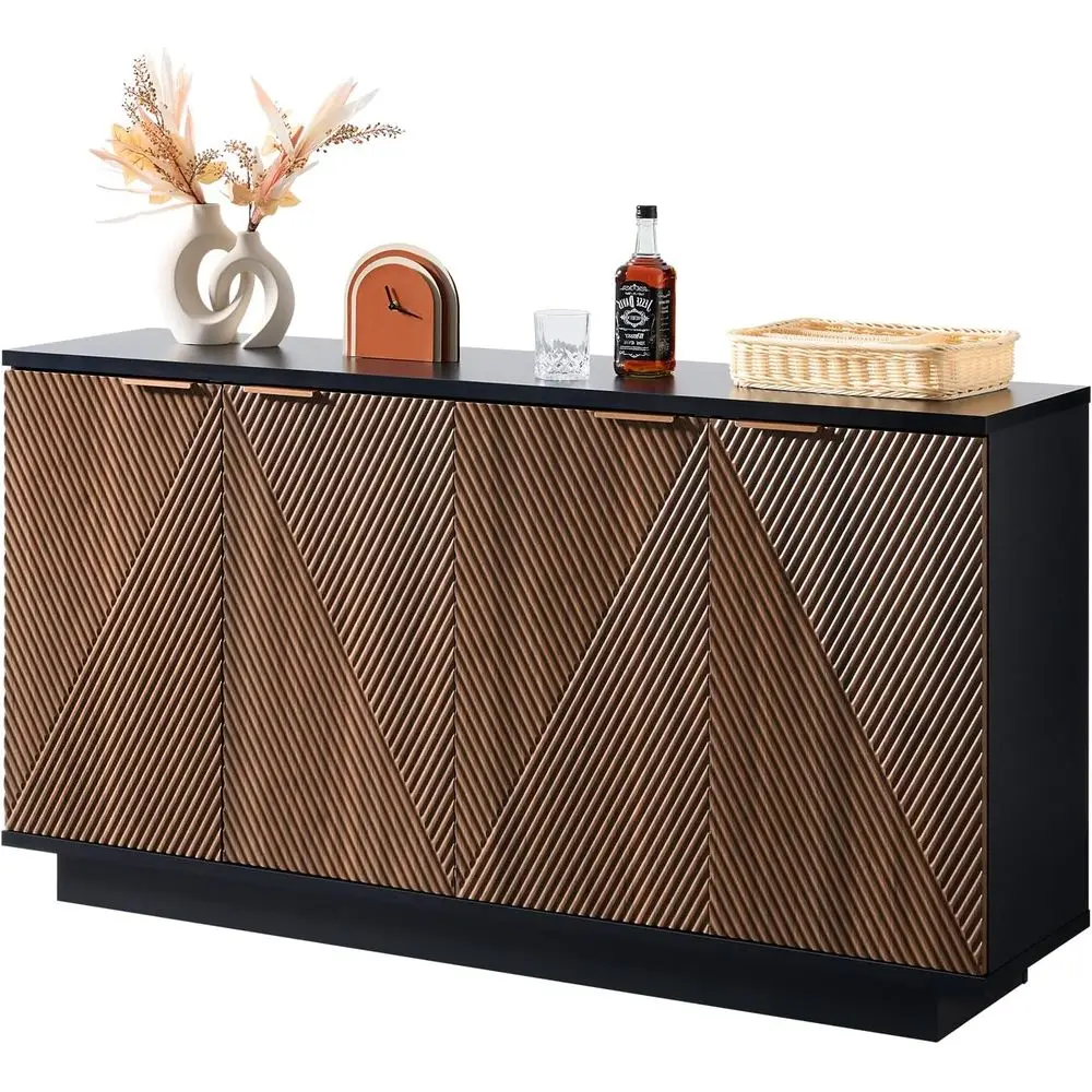 

Комод из орехового дерева 63.1 с полками-витринами, идеально подходит для гостиной, столовой и кухонных помещений.