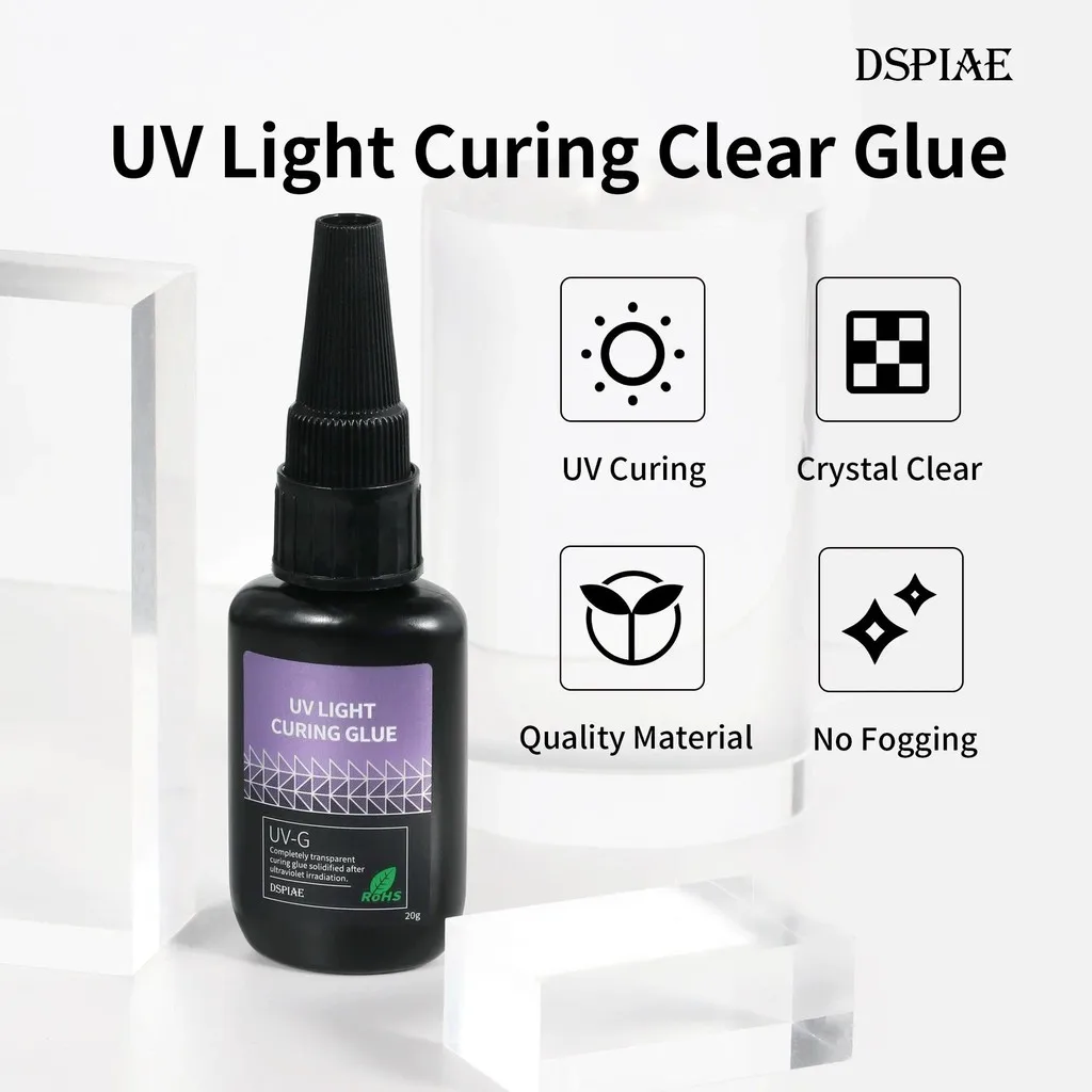DSPIAE UV Light Curing Clear Glue for Gundam Military Model Solid Shadowless Adhesive UV-G UV-GS 1Min Cure 200 400nm