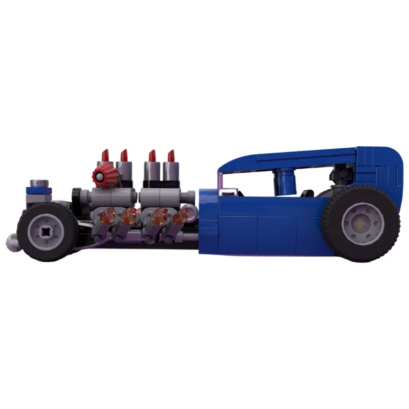 Classic Retro Custom Car Model MOC Building Blocks 230 Parts DIY Assembly Bricks Display Model Toy