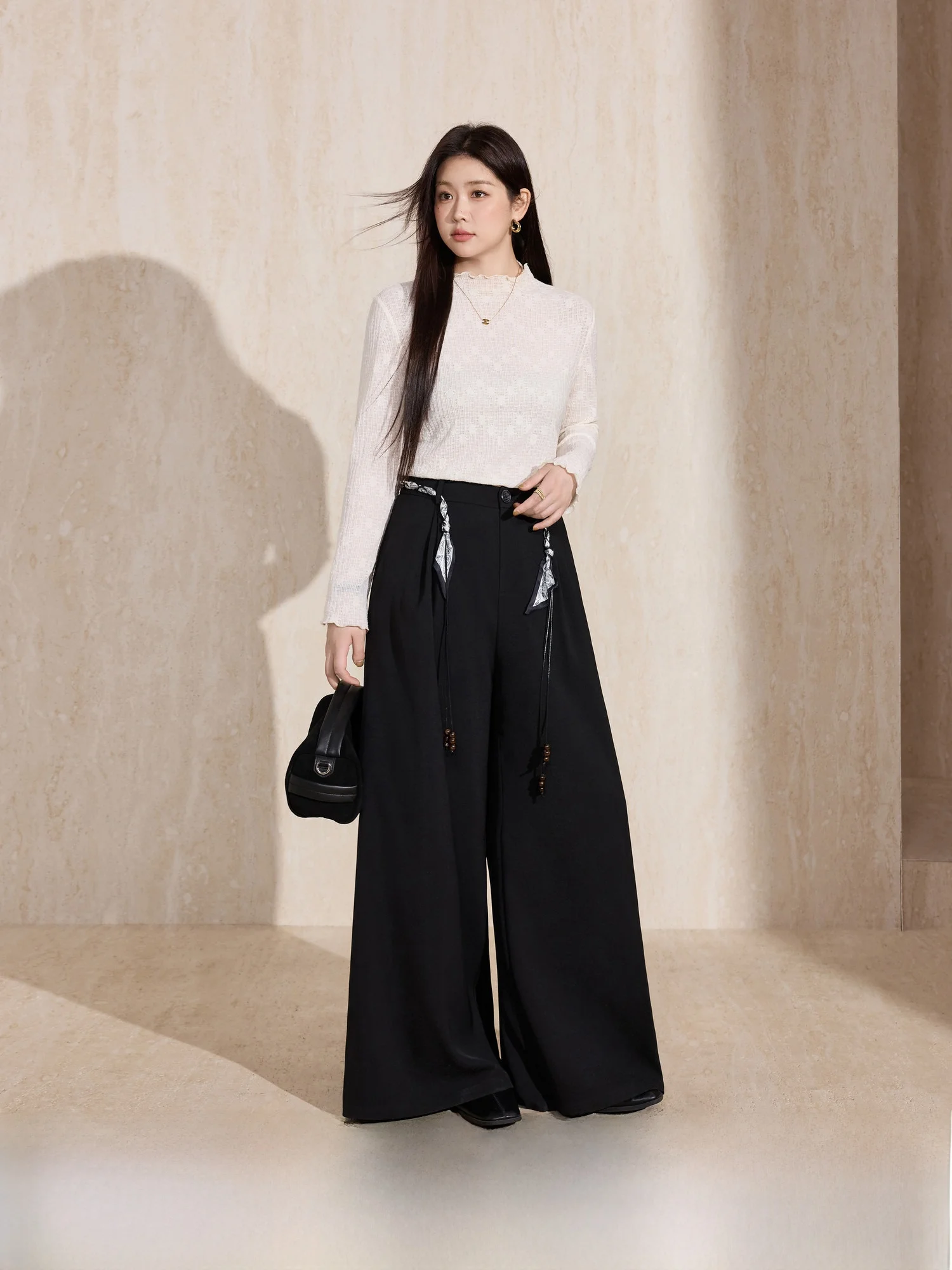 

High Waist Wide Leg Casual Pants Faionable Versatile Loose Fit High Waist Straight Cut Drapey Spring Autumn plus Size Women...