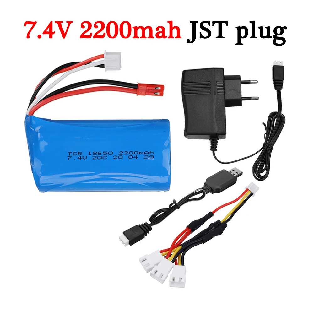 2200mah 7.4V Battery For SYMA F1 BR6802 Huanqi 957 948 RC helicopter parts 2S 18650 Battery For UD1601 UD1602 SG1603 RC Car Boat