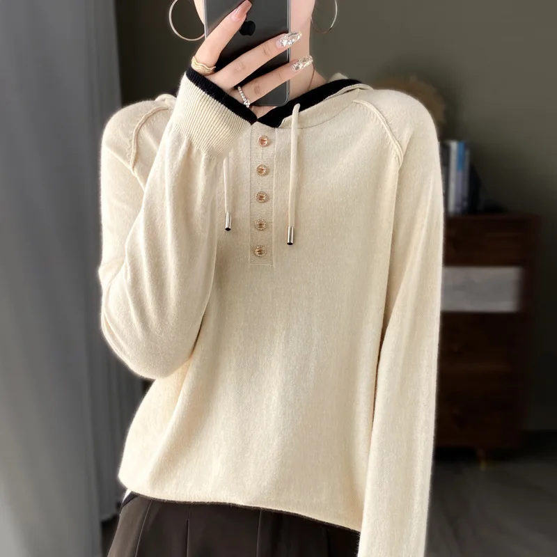 

Korean Style Women's Hoodie Sweater Autumn Winter LongSleeve Pullovers Knitted Jumper O-neck Sweatshirts Y2k Clothes Kpop 후드티