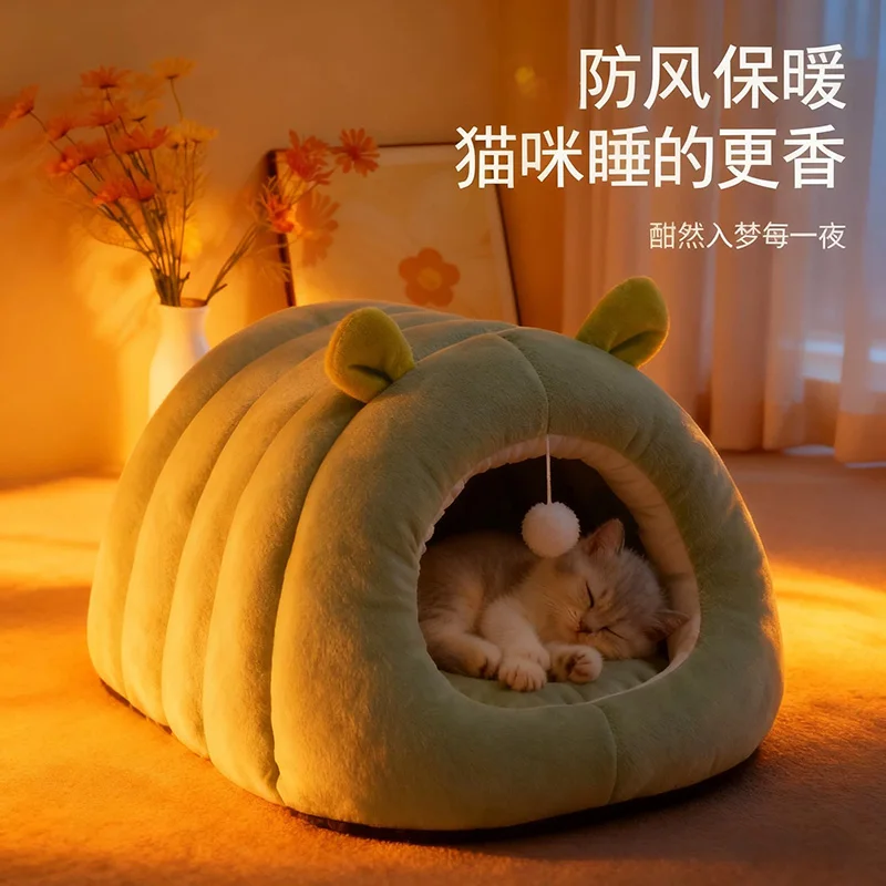 

4Kinds Deep Sleep Comfort In Winter Cat Bed Iittle Mat Basket Small Dog House Products Pets Tent Cozy Cave Nest Indoor Cama Gato