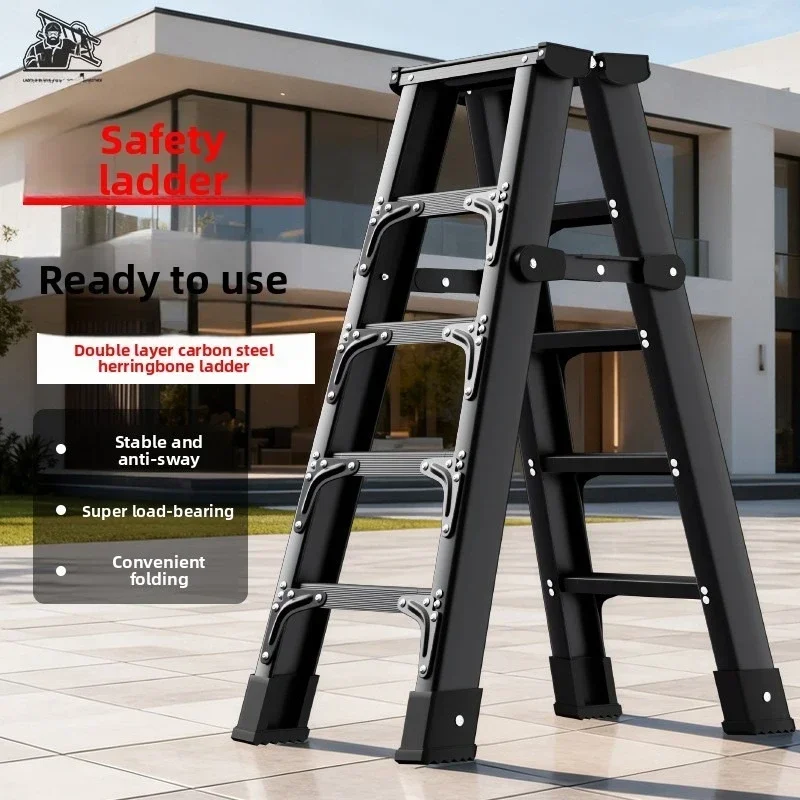 Thickened and bold herringbone ladder  stacked ladder Extra thick engineering  climbing ladder stool ladder manufacturer