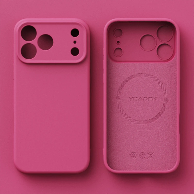 حافظة هاتف مغناطيسية من السيليكون السائل الأصلي لهاتف آيفون 17 16 15 14 13 12 11 17 Pro Max 17 Air لغطاء الشحن اللاسلكي Magsafe