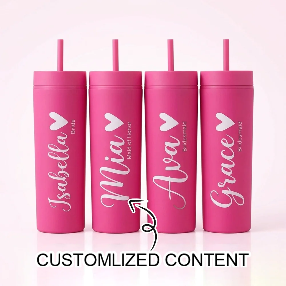 Customized Bridesmaid Gifts, Personalized Names and Heart-shaped Prints, Bachelor Party Bridal Shower Wedding Gifts,
