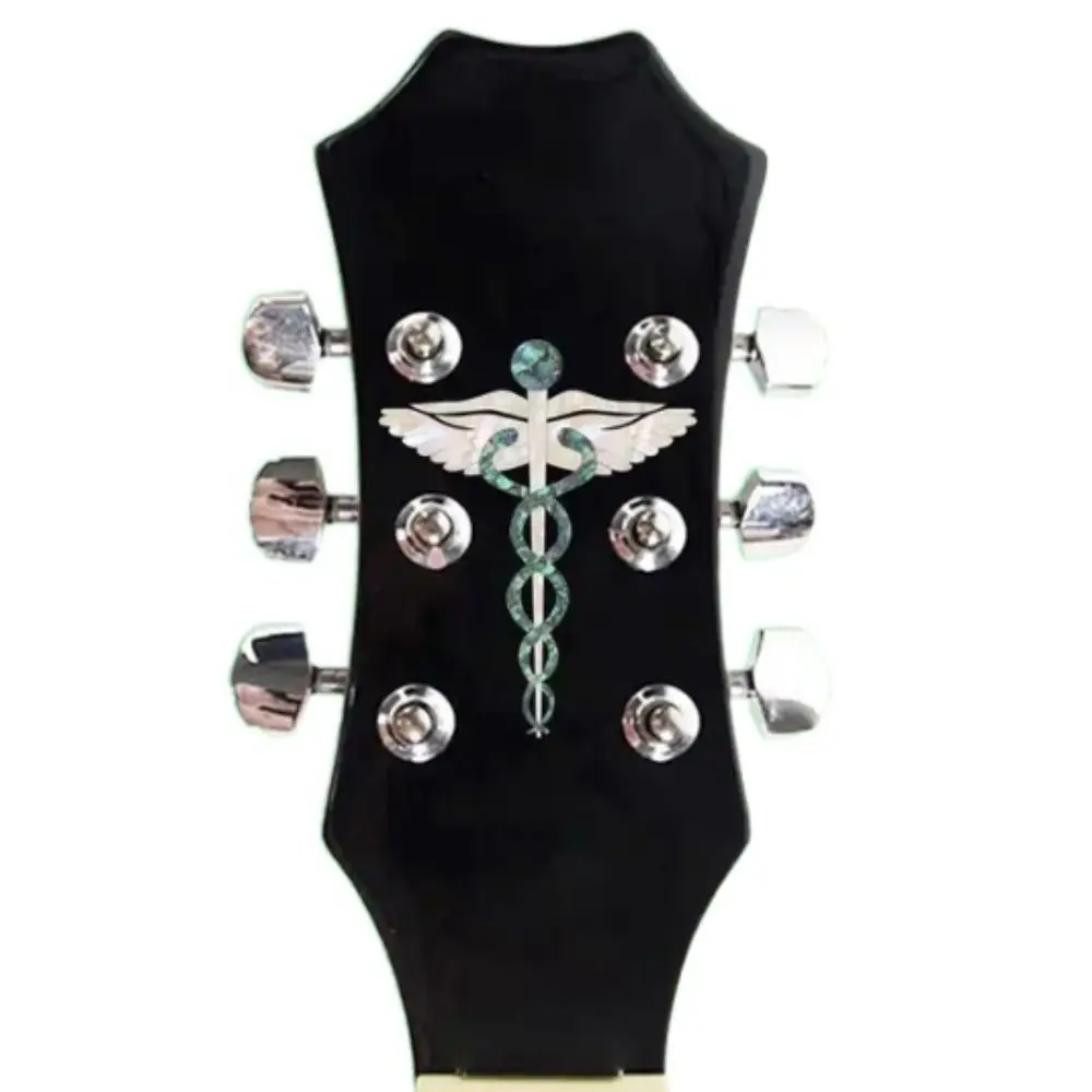 Snack Guitar Panel Decal Wolf Flower Guitar Head Sticker Novelty PVC Guitar Panel Sticker Electric Guitar