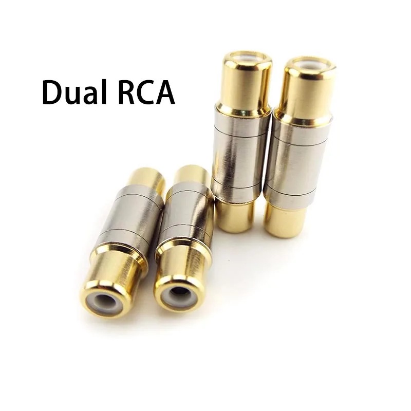 Dual RCA Connectors Female to Female Jack Socket Plug Straight Adapter Gold Plated Speaker Cable Extender D6