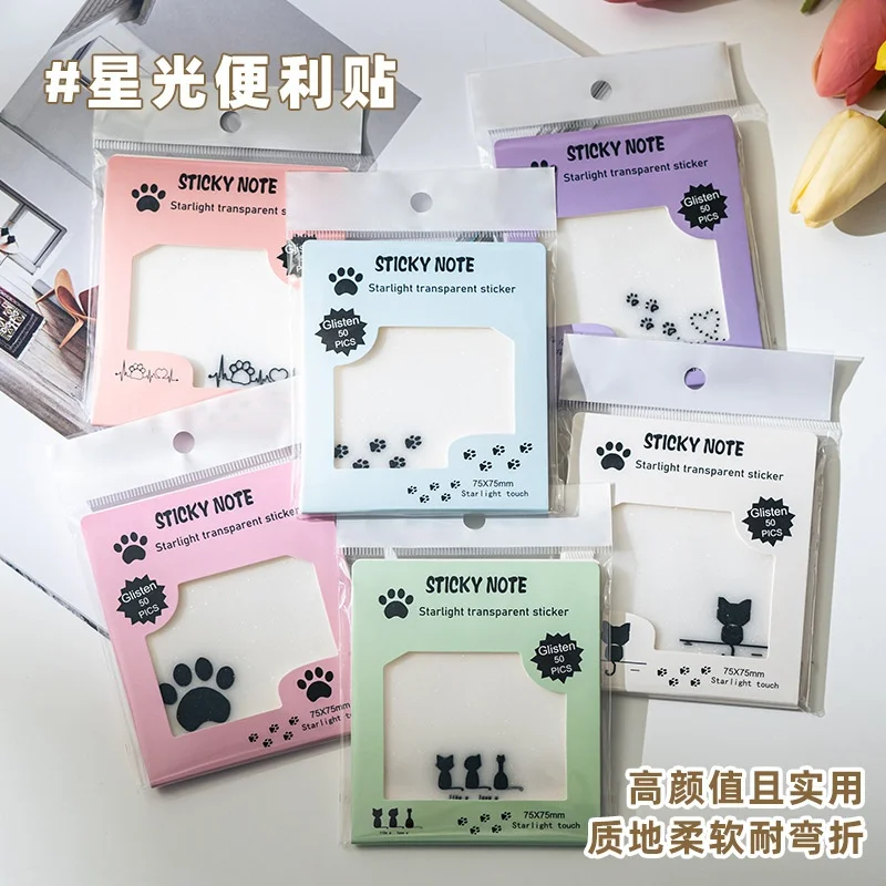 24pcs/lot Kawaii Cat Cat Paw Memo Pad Cute N Times Stationery Label Notepad Bookmark Post School Supplies