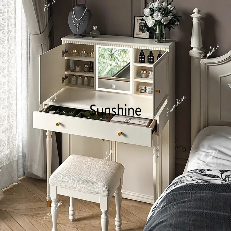 European Bedroom Vanity Table Makeup Bedside Organizer Corner Dressing Table Luxury Study Penteadeira Lounge Suite Furniture