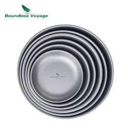 Boundless Voyage Titanium Plates Dishes Saucer Outdoor Camping Home Food Serving Tray Dinnerware Travel Portable Tableware