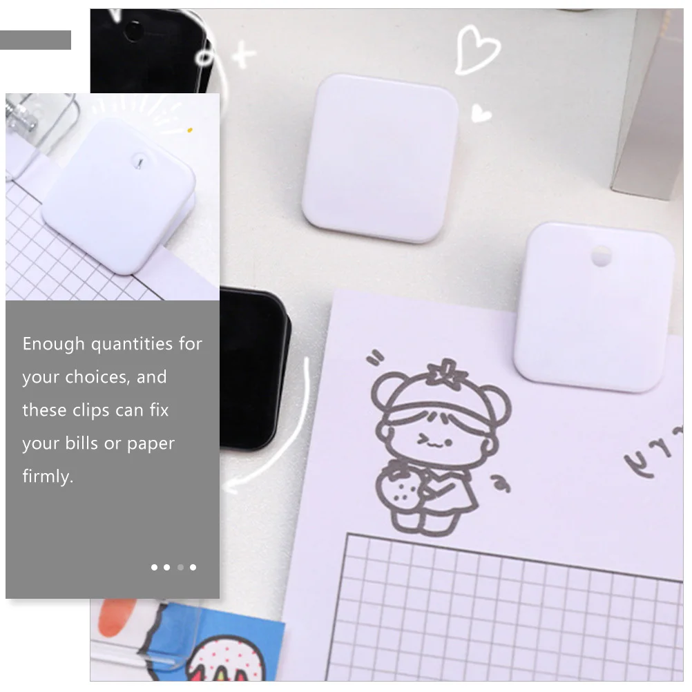 

12Pcs Plastic Document Clips Square File Clamps for Cards Schedules Bills Student Office Paper Organizer Stationery School