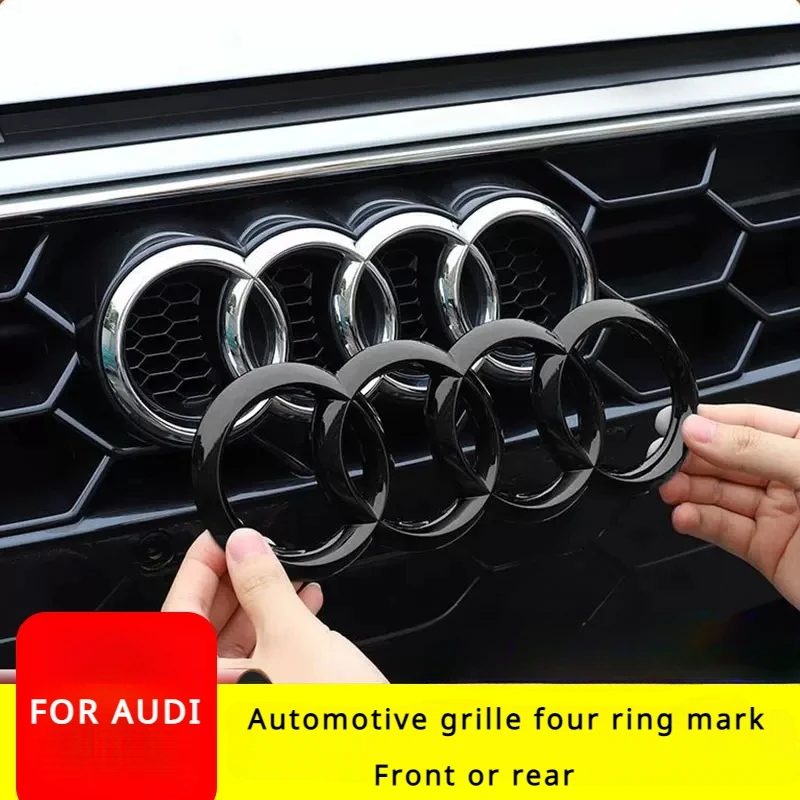 Auto Accessories For Audi A1 A3 A4 A5 A6 A7 A8 Q2 Q3 Q5 Q7 Car Logo 4 Ring Front Grille Badge Rear Luggage Compartment Sticker