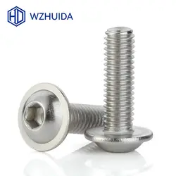M2 M3 M4 M5 M6 M8 Hex Hexagon Socket Round Button Head With Washer Collar Bolt Screw ISO7380.2 304 A2 Stainless Steel