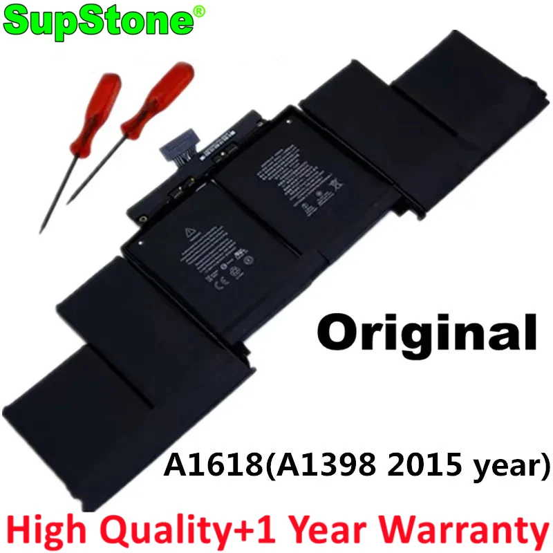 

SupStone Original A1618 Battery For Apple MacBook Pro 15" Retina A1398 2015 year 020-00079 MJLQ2LL/A MJLT2LL/A MC975 ME665 ME293